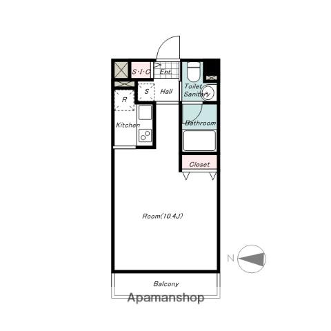アーバンポイント高崎(1K/6階)の間取り写真