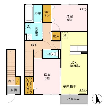 セトルガーデン(2LDK/2階)の間取り写真