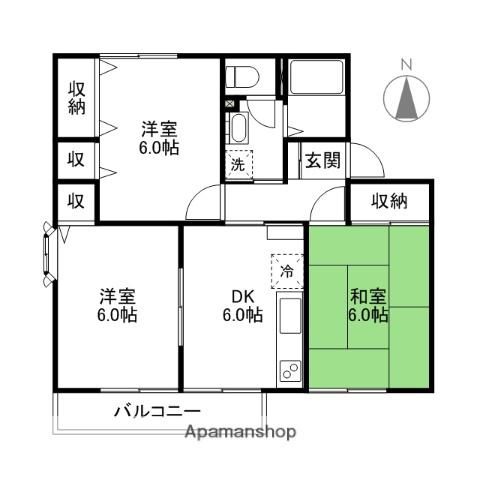 セジュールフジA・B・C(3DK/2階)の間取り写真