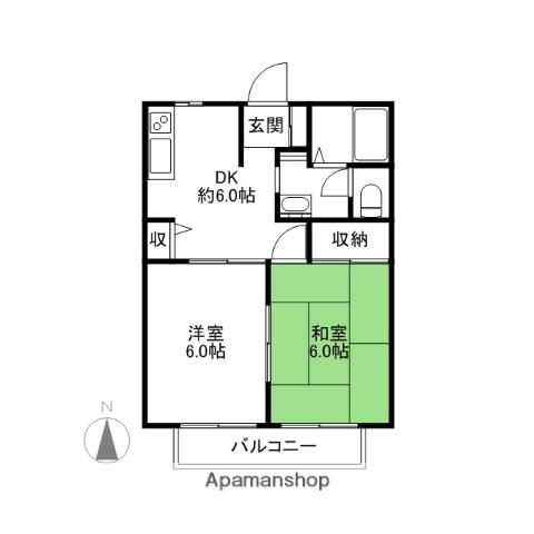 レグルス(2DK/1階)の間取り写真