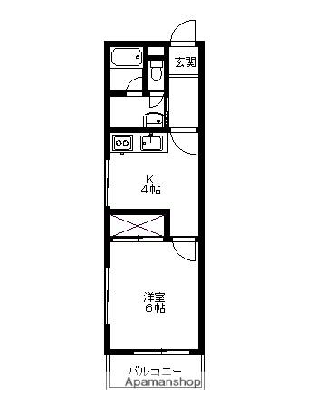 ヴィラ前橋(1K/2階)の間取り写真