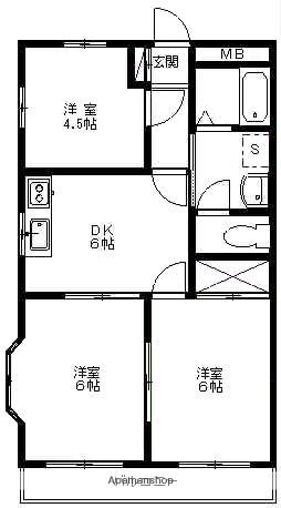 スカイヒルハイツ(3DK/2階)の間取り写真