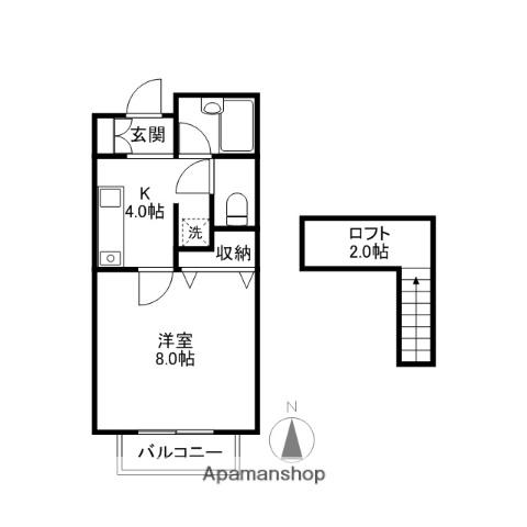 市川建設第5ハイツ(1K/2階)の間取り写真