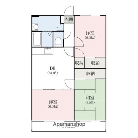 サンライフマンション(3DK/3階)の間取り写真