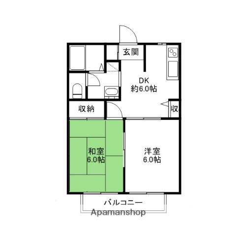 ファミール三晃まえばしA・B・C(2DK/1階)の間取り写真
