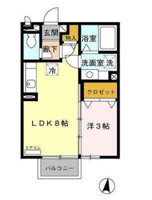 ヴィラ・キャロットⅢ(1LDK/2階)の間取り写真