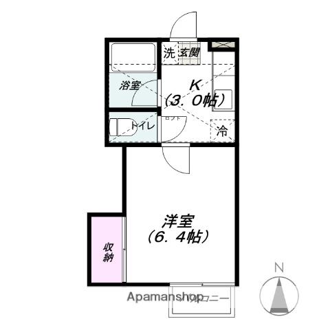シティハイツローズマリー(1K/2階)の間取り写真