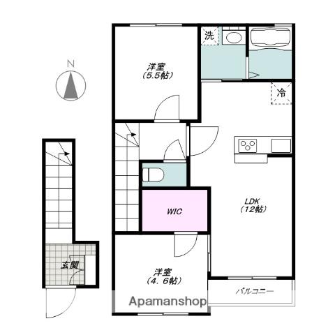 ヴァン・セゾン(2LDK/2階)の間取り写真