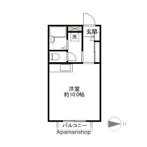 上毛電気鉄道上毛線 三俣駅 徒歩18分 2階建 築31年(ワンルーム/1階)の間取り写真