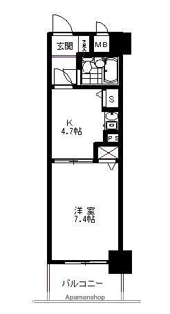 ライオンズマンション前橋(1K/3階)の間取り写真