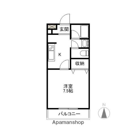 MAISONU-Ⅲ(1K/2階)の間取り写真