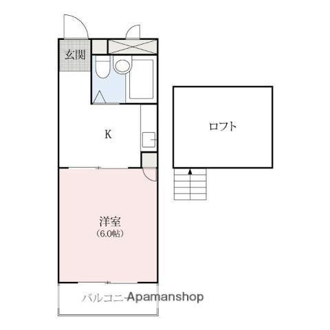 ドルフィン荒牧(1K/2階)の間取り写真
