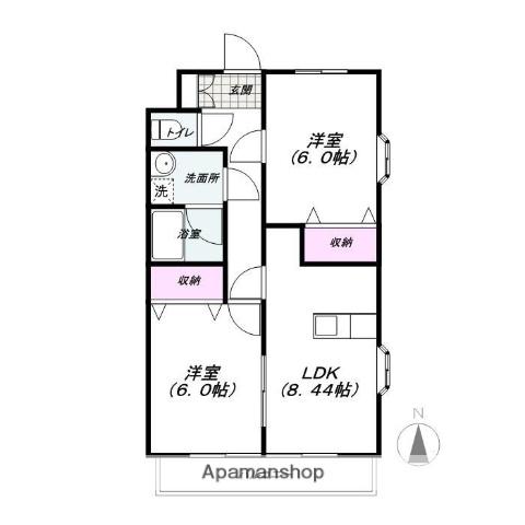 スマイルN・S(2LDK/2階)の間取り写真