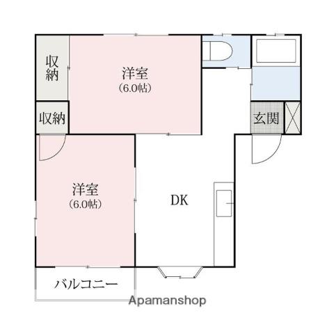 プリモハイツ(2DK/2階)の間取り写真