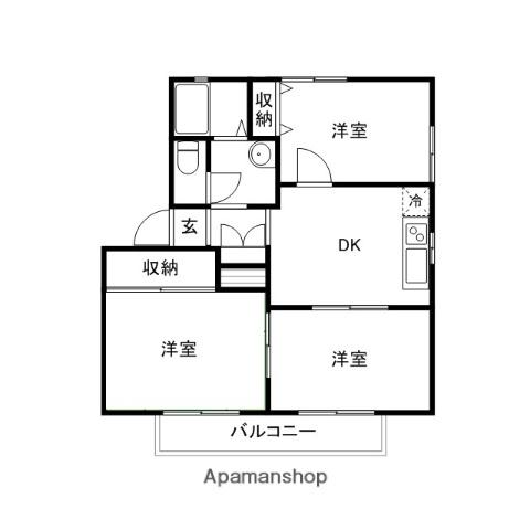 コンフォール(3DK/2階)の間取り写真