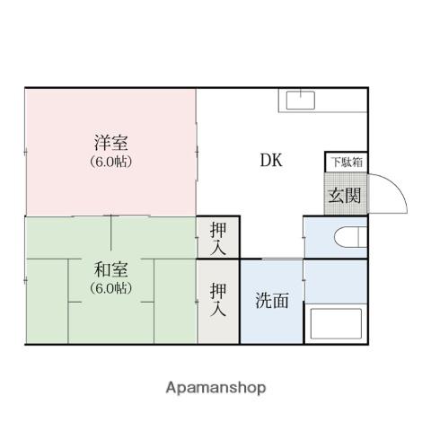 メゾン清里二番館A(2DK/2階)の間取り写真