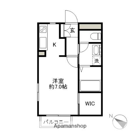 エスポワールM(1K/1階)の間取り写真