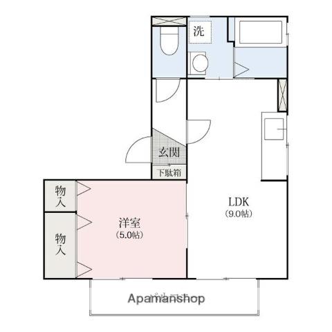 セジュールFGⅡ(1LDK/2階)の間取り写真