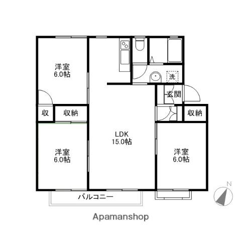 デライトフォーレ(3LDK/1階)の間取り写真