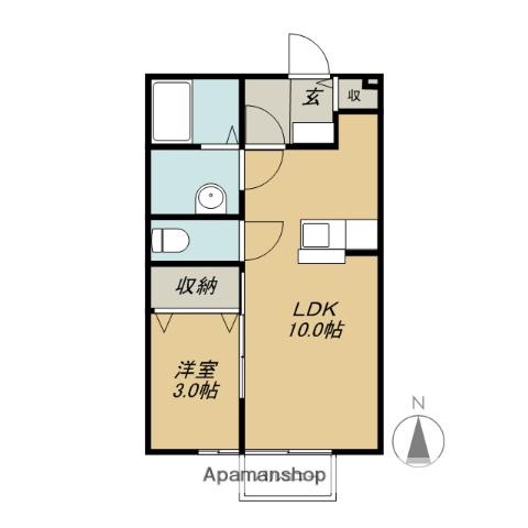 アメニティーAB(1LDK/1階)の間取り写真