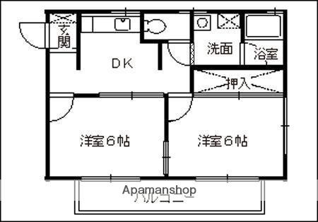 原沢ハイツ(2K/2階)の間取り写真
