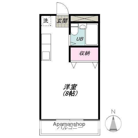 ハイツあかつき(ワンルーム/2階)の間取り写真