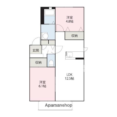 セーブルハイツB(2LDK/2階)の間取り写真