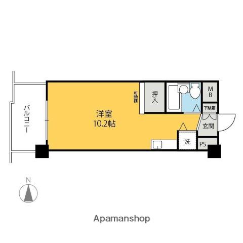 ダイヤモンドスクエア前橋(ワンルーム/3階)の間取り写真