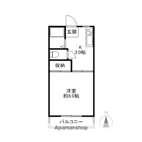 エステート静AB(1K/2階)の間取り写真