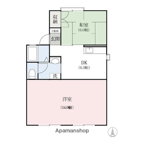ファミール関口(2DK/1階)の間取り写真