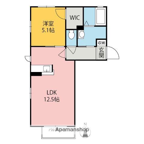 フェリシア(1LDK/2階)の間取り写真