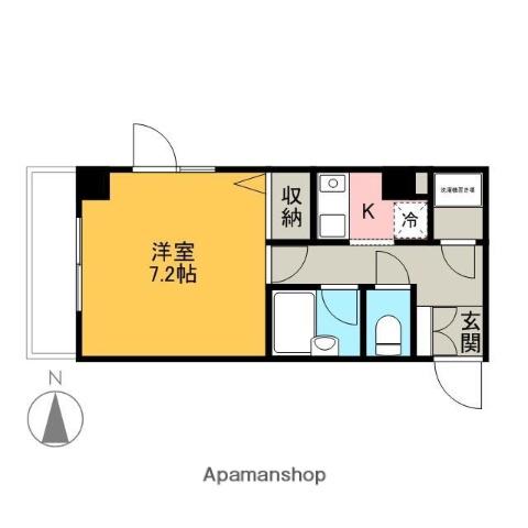 アルファNEXT前橋第7(1K/2階)の間取り写真