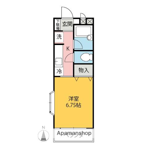 ΑNEXT前橋第12(1K/2階)の間取り写真