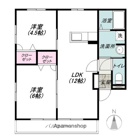 MAASA-Ⅰ・Ⅱ(2LDK/1階)の間取り写真