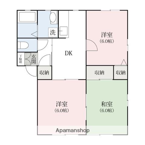 ジュエル(3K/2階)の間取り写真