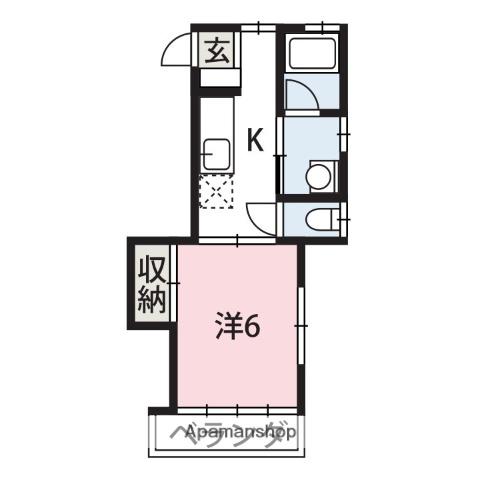 ハイツ山崎(1K/1階)の間取り写真