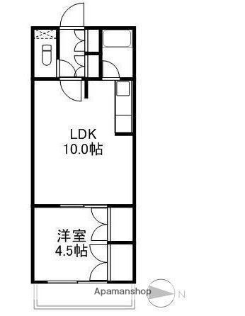 プラムハイツ(1LDK/3階)の間取り写真