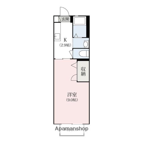 クレール南(1K/2階)の間取り写真