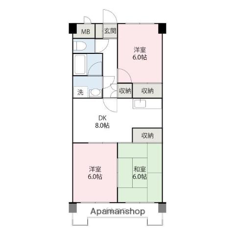 サンコートガーデニア(3DK/3階)の間取り写真