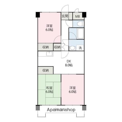 サンコートガーデニア(3DK/1階)の間取り写真