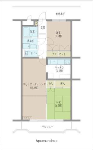 Mハイツ(2LDK/4階)の間取り写真