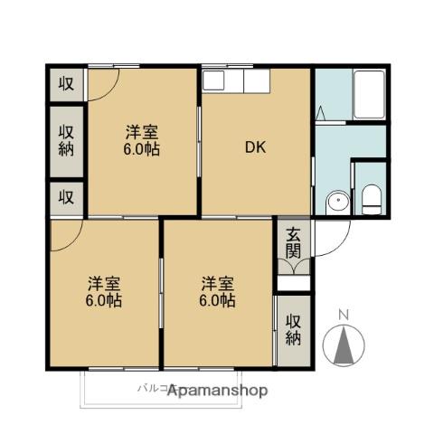 スプリングすぐろA・B(3DK/1階)の間取り写真