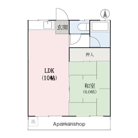 伊井マンション(1LDK/2階)の間取り写真