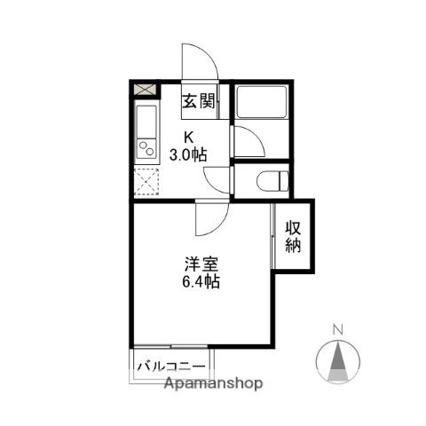 シティハイツセントポーリア(1K/1階)の間取り写真