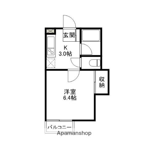 シティハイツサイネリア(1K/1階)の間取り写真