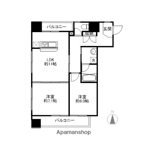 ピアビル(2LDK/5階)の間取り写真