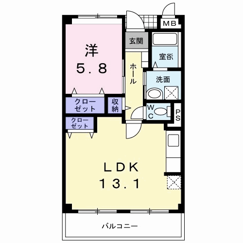 グレイスマンションⅡ(1LDK/3階)の間取り写真