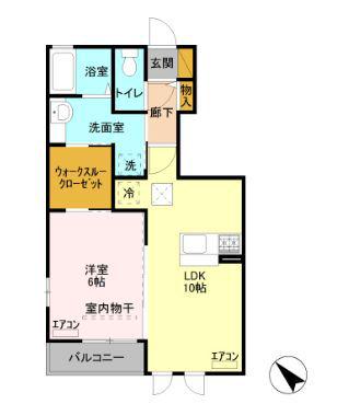 ガーデンハイツリリーフⅡ(1LDK/1階)の間取り写真