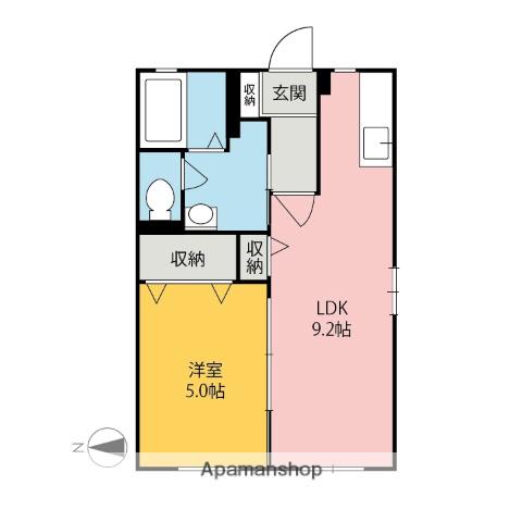 サニーコートM(1LDK/2階)の間取り写真