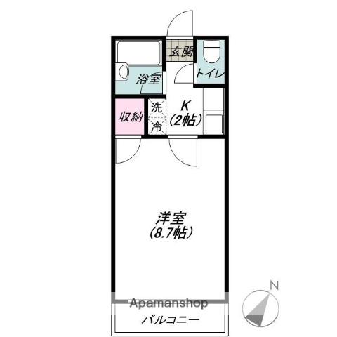 プチポンドゥ(1K/2階)の間取り写真